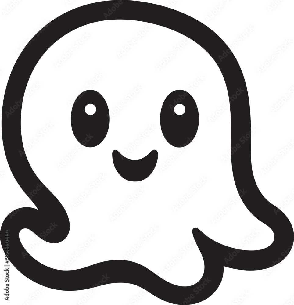 Ghastly Glee Cute Ghost Emblem Whispering Wisp Black Ghost Vector Ghastly Glee Cute Ghost Emblem Whispering Wisp Black Ghost Vector