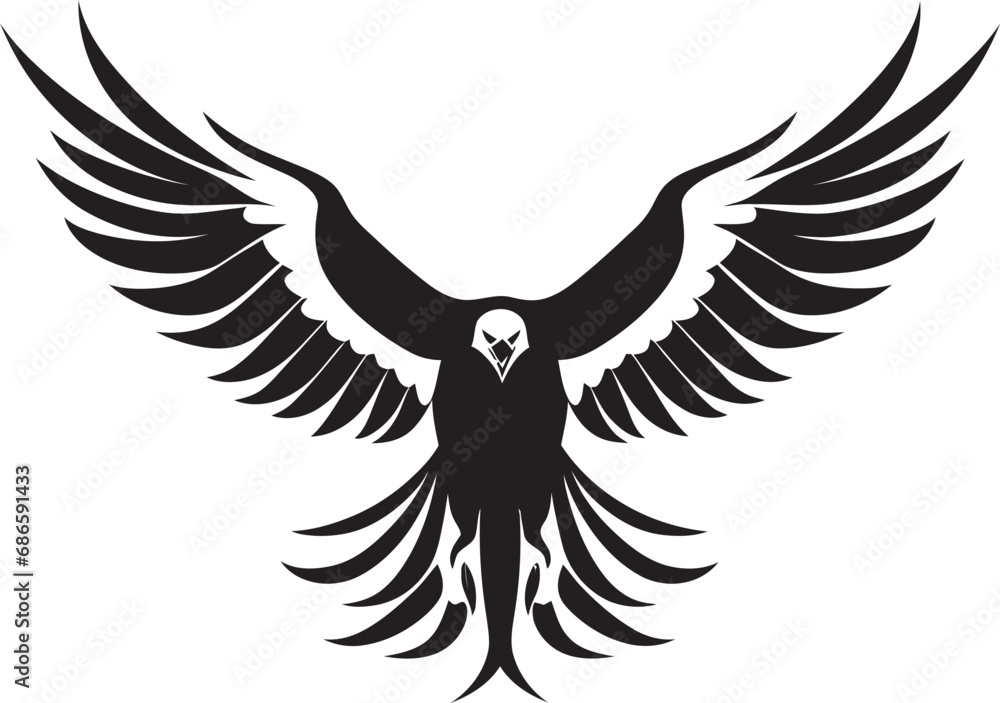 Obraz premium Elegant Predator Emblem Vector Eagle Predatory Majesty Black Eagle Design