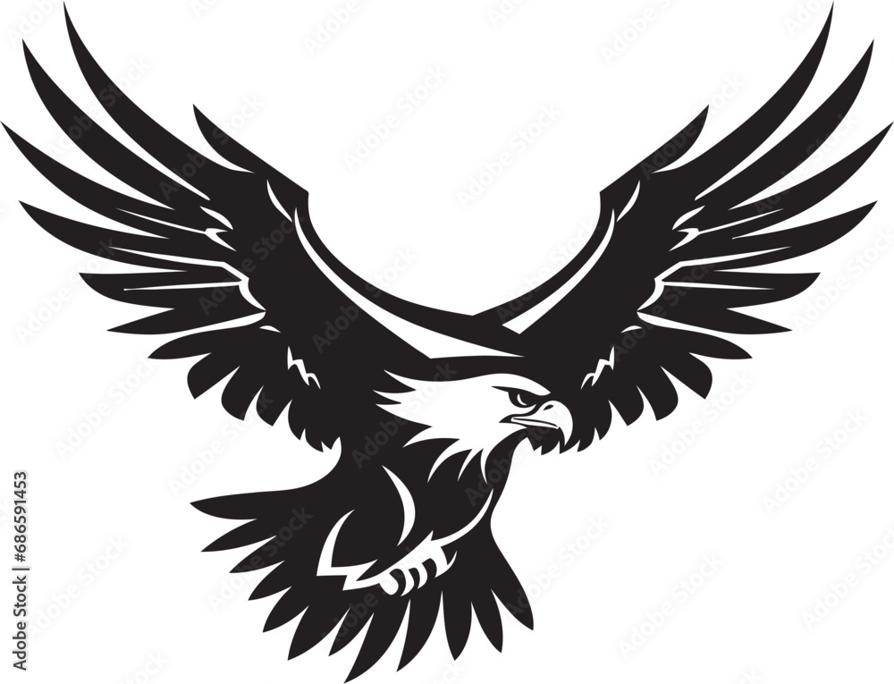 Elegant Aerial Sovereignty Black Eagle Vector Proud Raptor Emblem Vector Eagle Icon Elegant Aerial Sovereignty Black Eagle Vector Proud Raptor Emblem Vector Eagle Icon