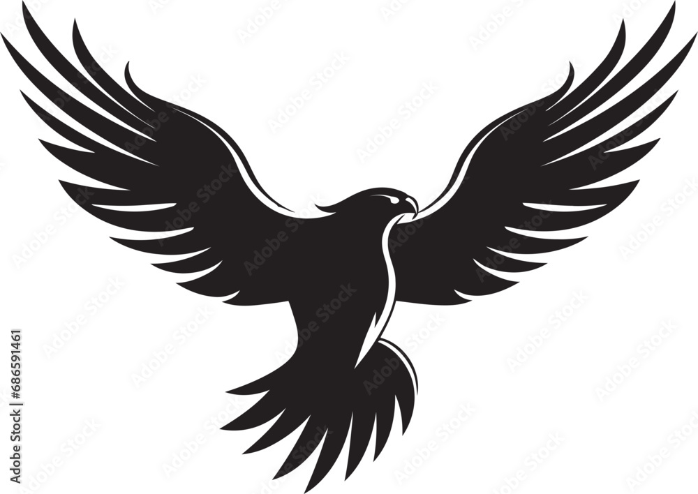 Regal Avian Symbol Eagle Vector Design Sovereign Predator Silhouette Black Eagle Icon Regal Avian Symbol Eagle Vector Design Sovereign Predator Silhouette Black Eagle Icon