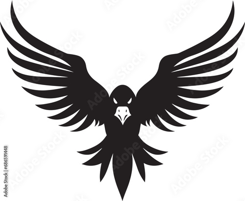Noble Bird of Prey Black Eagle Icon Fierce Avian Majesty Eagle Vector © BABBAN