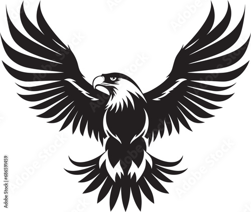 Sovereign Predator Silhouette Black Eagle Icon Elegant Hunter Emblem Vector Eagle