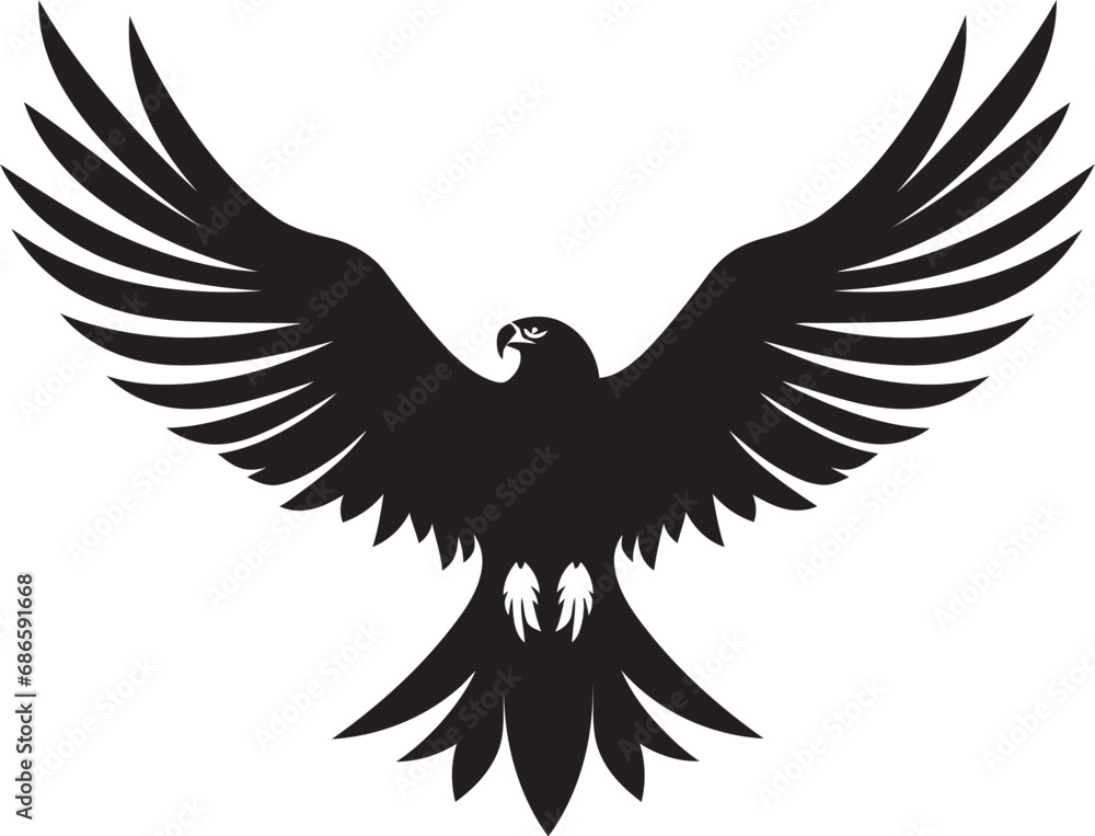 Elegant Bird of Prey Vector Eagle Icon Predatory Majesty Black Eagle Design Elegant Bird of Prey Vector Eagle Icon Predatory Majesty Black Eagle Design
