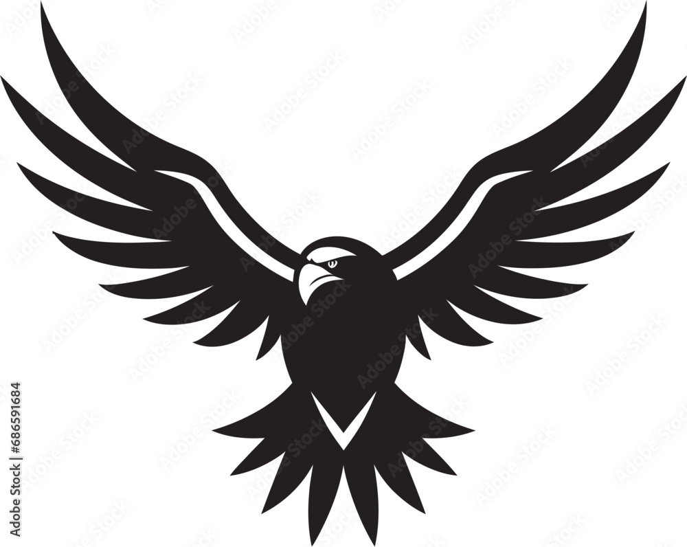 Naklejka premium Graceful Hunter Emblem Vector Eagle Eagle Eye Sovereignty Black Eagle Icon