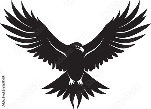 Sovereign Flight Symbol Vector Eagle Icon Elegant Raptor Profile Black Vector Eagle © BABBAN
