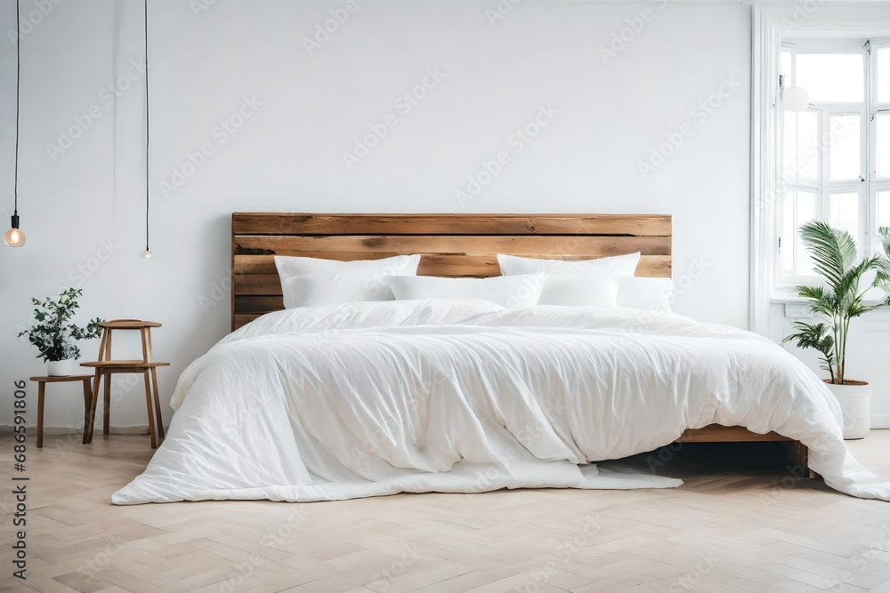 Develop a narrative around the meticulous care taken in arranging the bedroom, with the folded duvet as the centerpiece