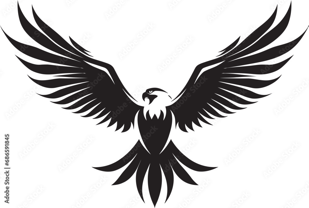 Fototapeta premium Regal Avian Majesty Vector Eagle Sovereign Hunter Symbol Black Eagle Design