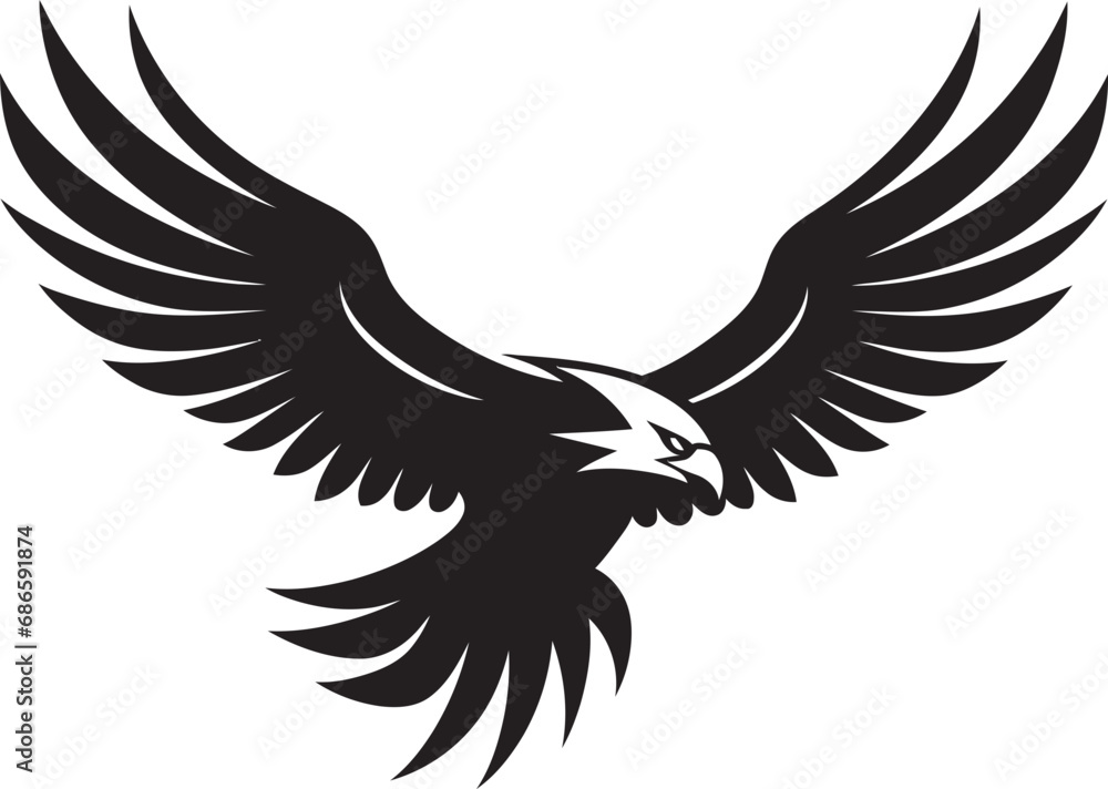 Dynamic Hunter Emblem Black Eagle Design Elegant Midnight Blossom Frame Vector Icon Dynamic Hunter Emblem Black Eagle Design Elegant Midnight Blossom Frame Vector Icon