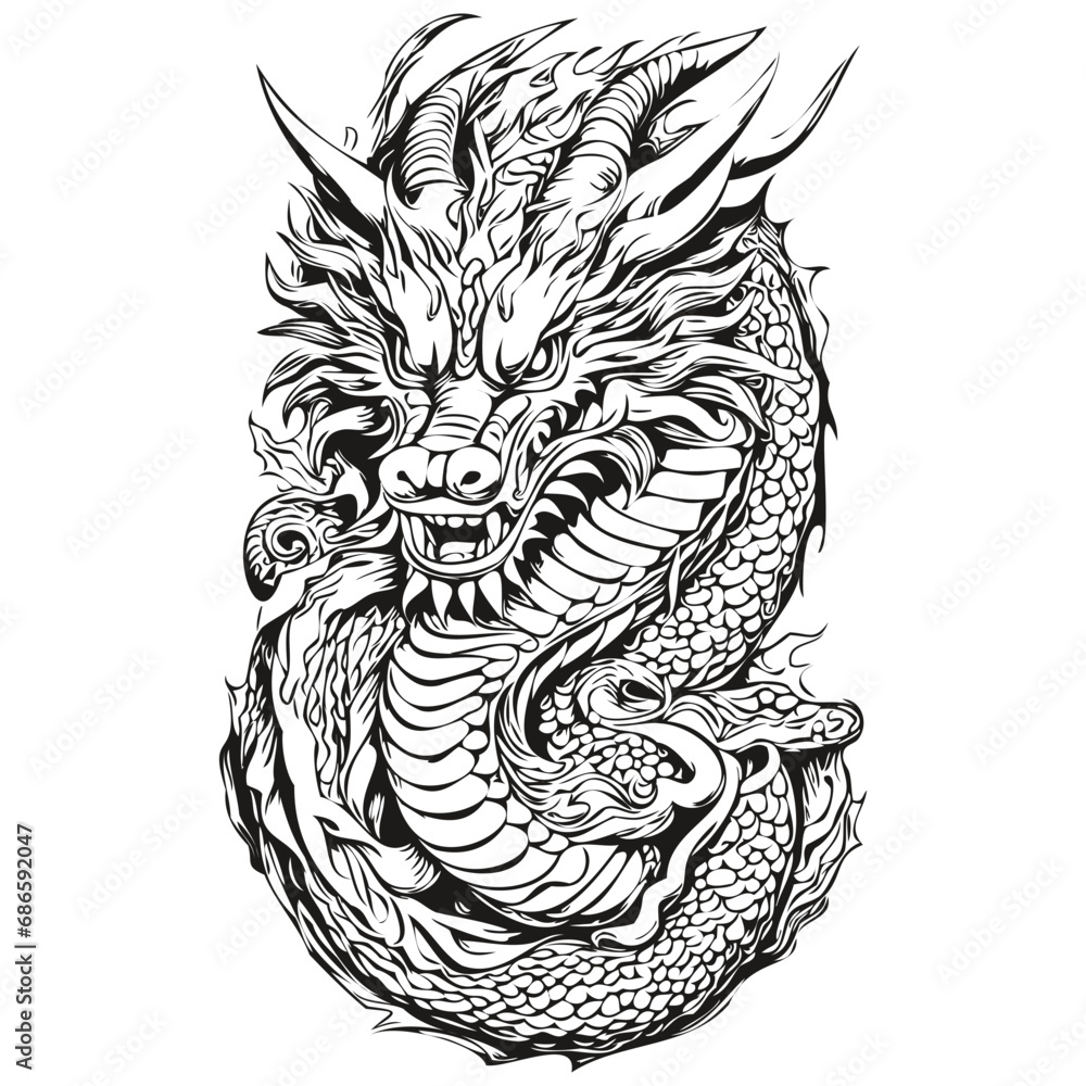 Illustrated Year Symbol Dragon Sketch For 2024 Celebration Black White   1000 F 686592047 VK51b2SZ1eFG4jZKmKhQJFOxXAxFJV5W 