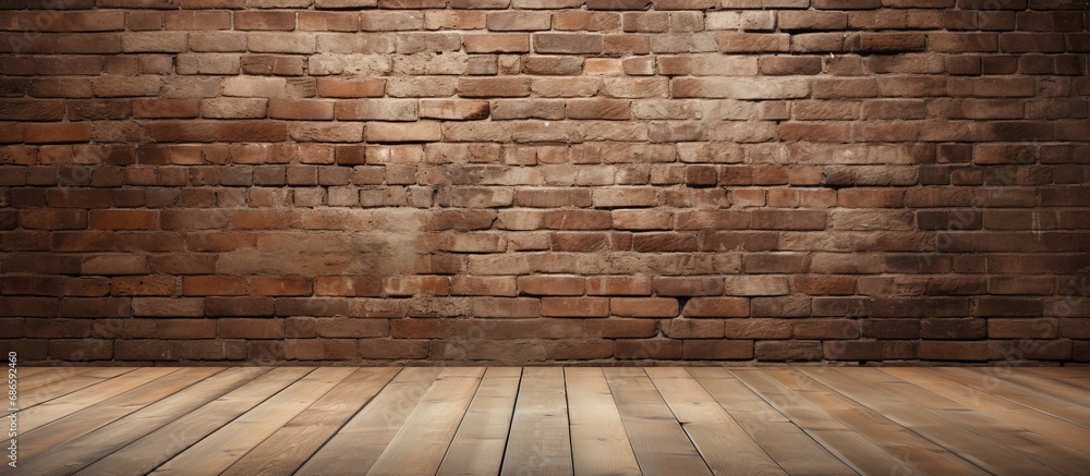 floor made of bricks and wall made of wood