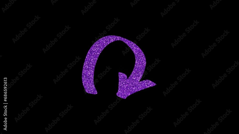 purple glitter animated arrow on transparent background purple glitter animated arrow on transparent background