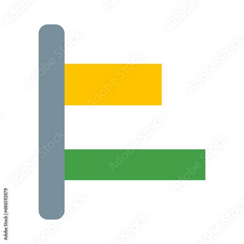 Horizontal Left Align Vector Flat Icon Design