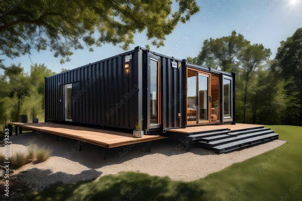 1.	
Explore the sense of tranquility and connection to nature in a shipping container home situated in the peaceful ambiance of a lake