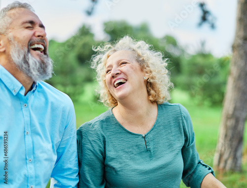 woman man couple happy together hug bonding mature mid middle age aged park outdoor talking leisure fun smiling love old nature wife happiness lifestyle people adult caucasian husband togetherness