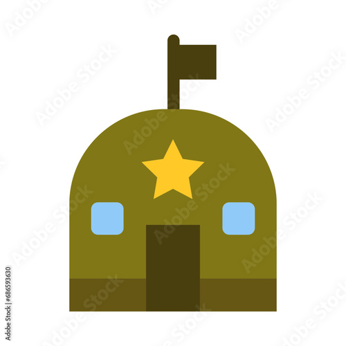 Military Base Vector Flat Icon Design
