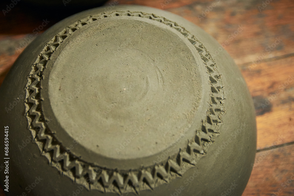 Vadastra ceramic vessels made by hand from clay