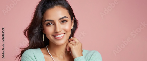 Beautiful Moroccan good woman nice fashion half body eye contact