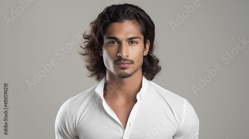 Handsome Indian Man on White Background, Posing, White Backdrop, Portrait, Diversity