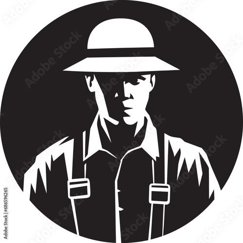 Electricity Technician Vector Black Design Utility Man Silhouette Black Vector Icon