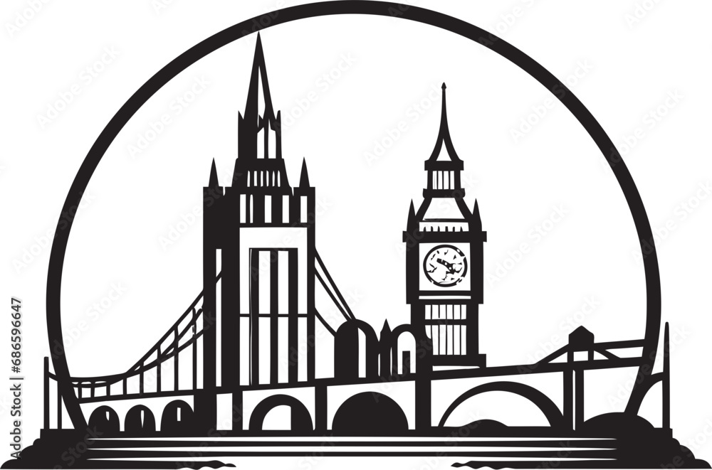 St. Pauls Cathedral Vector Design Londons Financial District Black Icon