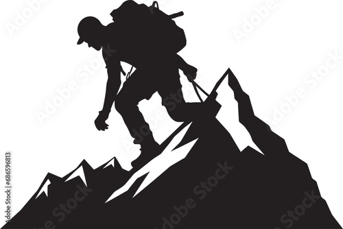 Mountain Trailblazer Vector Black Design High Altitude Journey Black Vector Icon