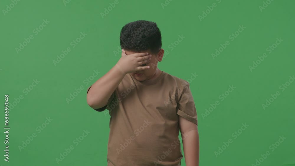 An Asian Boy Having Headache While Standing In Front Of Green Screen
An Asian Boy Having Headache While Standing In Front Of Green Screen
