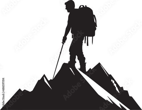 Peak Pathfinder Black Icon Vertical Venture Vector Black Design