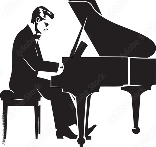 Musical Savant Vector Design Piano Sonata Artist Black Icon