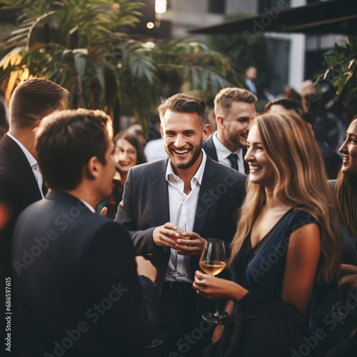 People meeting each other in a business networking.