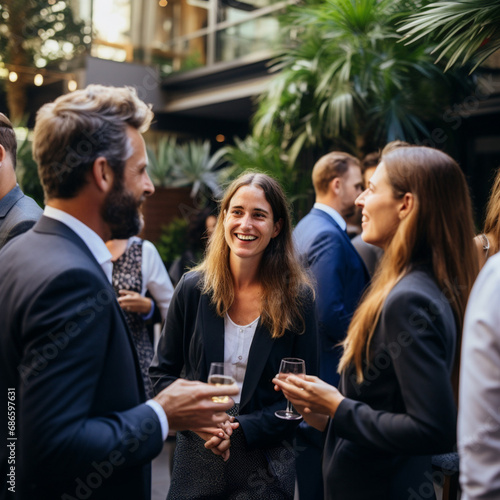 People meeting each other in a business networking.