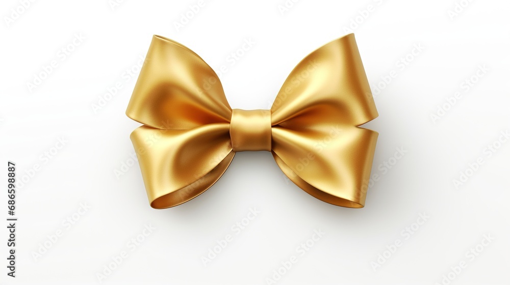 Gold Bowtie and Ribbon Isolated on the White Background
Gold Bowtie and Ribbon Isolated on the White Background