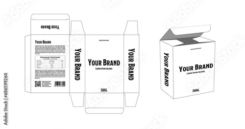 illustration of packing box of product vector your logo brand dieline 