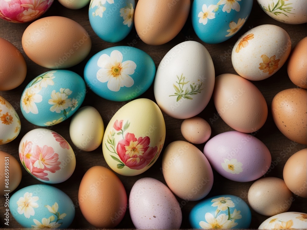 Easter egg arrangement decoration, AI generated