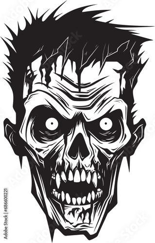 Psycho Skull Impression Vector Design Zombies Lunatic Look Crazy Skull