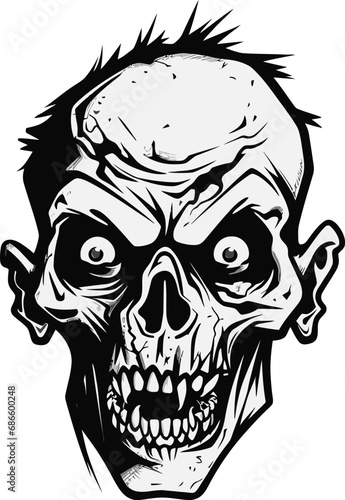 Unhinged Zombie Design Skull Icon Zombies Wild Ride Vector Craze