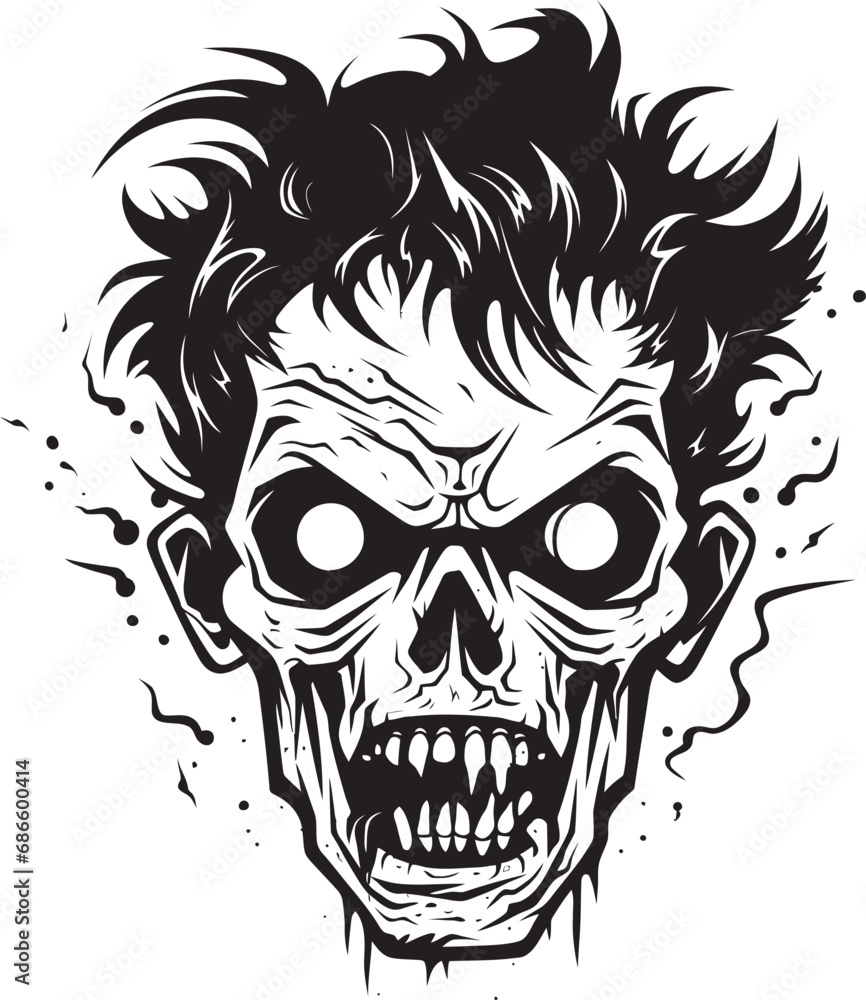 Zombies Unhinged Skull Crazy Vector Zombies Disturbance Vector Design Icon Zombies Unhinged Skull Crazy Vector Zombies Disturbance Vector Design Icon