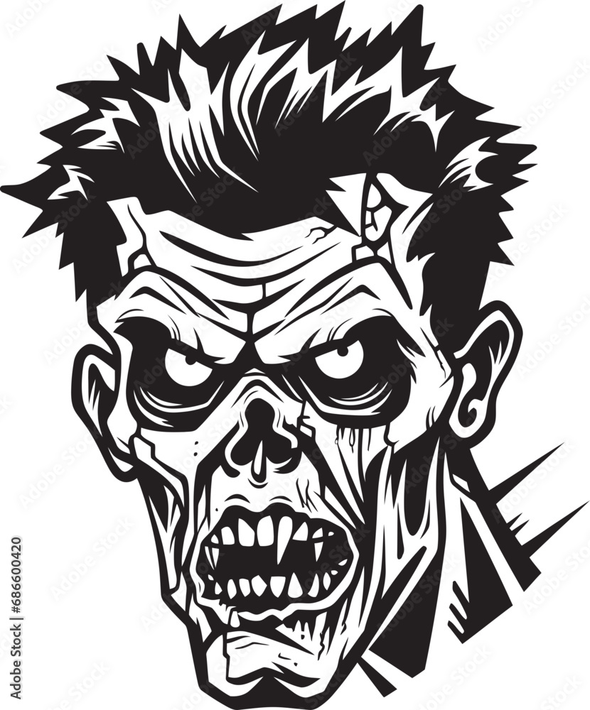 Zombies Rebellion Crazy Skull Vector Zombies Frantic Image Vector Design Zombies Rebellion Crazy Skull Vector Zombies Frantic Image Vector Design
