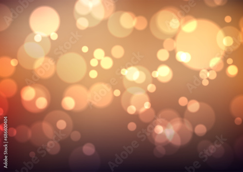 Golden Christmas background with a bokeh lights design photo