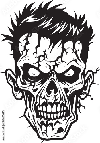 Zombies Unruly Vision Vector Design Zombies Deranged Emblem Crazy Skull