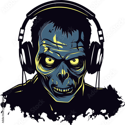 Zombie DJ Dance Mix Zombie Vector Eerie Dancefloor Harmony Vector Design