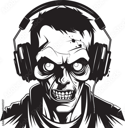 Zombie Vinyl Resurrection Vector Icon Cryptic Dancefloor Melody Zombie Vector