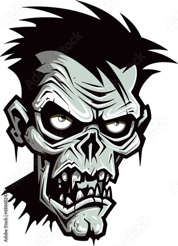 Zombie Mascot Impression Vector Design Ghastly Mascot Zombie Vector Icon