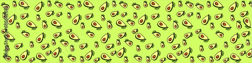 avocadoes in green background