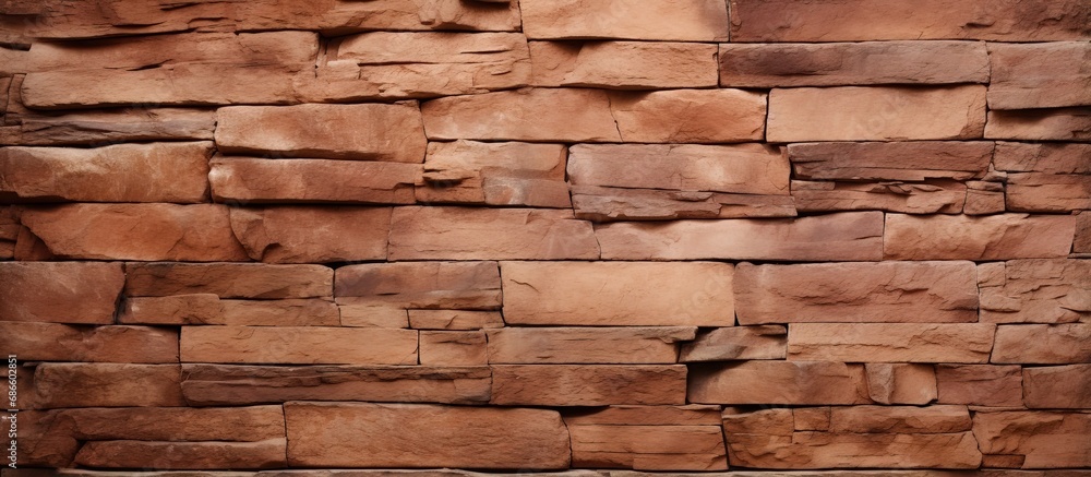 Obraz premium Close up of a brown shale brick background