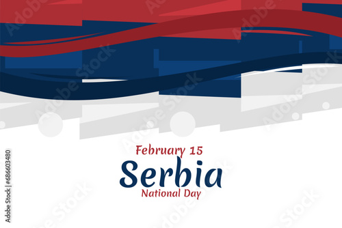 February 15, National Day of Serbia vector illustration. Suitable for greeting card, poster and banner.