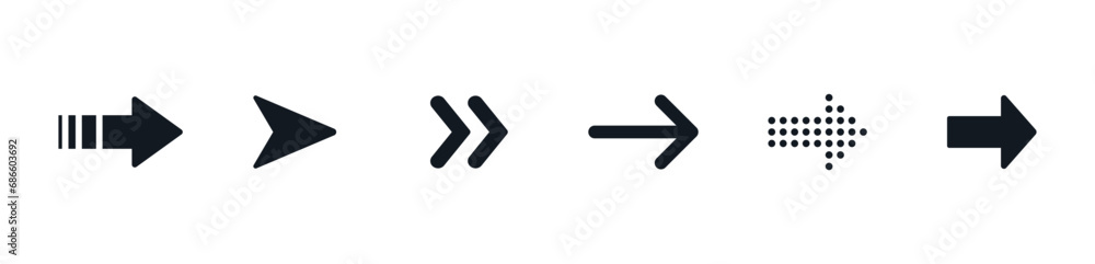 Arrows black icon set. Collection of vector arrows. Set different arrows or web design. Cursor. Modern simple arrows. Vector illustration Arrows black icon set. Collection of vector arrows. Set different arrows or web design. Cursor. Modern simple arrows. Vector illustration
