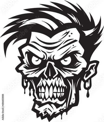 Undead Companion Zombie Mascot Illustration Ghastly Guardian Zombie Mascot Vector