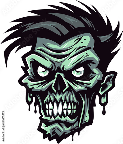 Ghastly Guardian Zombie Mascot Vector Zombie Sidekick Mascot Vector Graphic