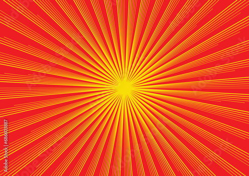 Abstract light yellow red sun rays background.sunburst summer background. Sunlight abstract background. Retro bright backdrop