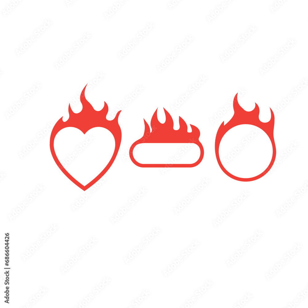 heart,circle and square burning icon vector element design template heart,circle and square burning icon vector element design template